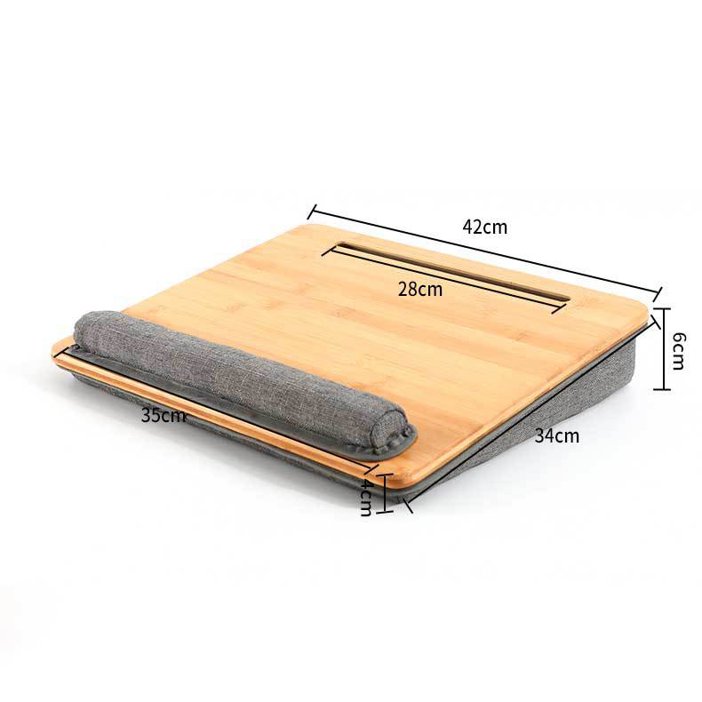 New Design Portable Laptop Bed Desk with Microbeads Cushion Bamboo Computer Table Phone Pad Holder for Study Working