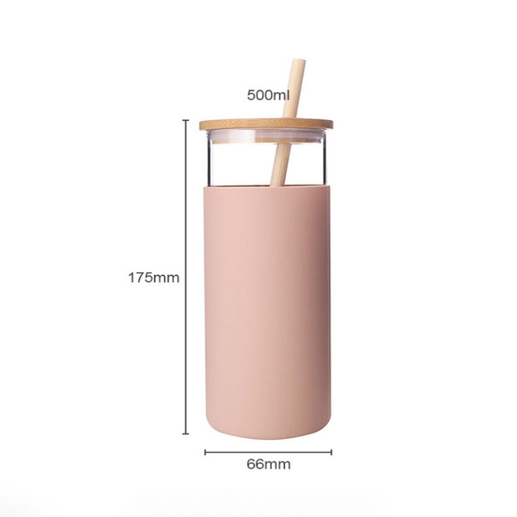 Wholesale New Bamboo Lid Creative Portable Custom Logo Glass Mini Drinking Water Bottle With Silicone Sleeve For Kids