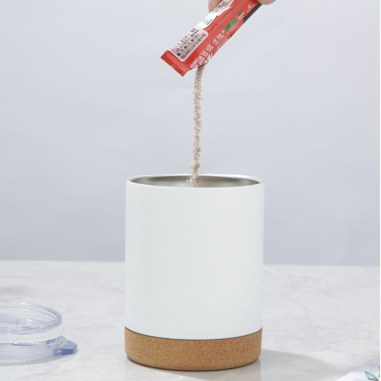 High Quality Stainless Steel Mug Sublimation Tumblers Thermos Cups 12oz Straight Tumbler Cup With Cork Bottom