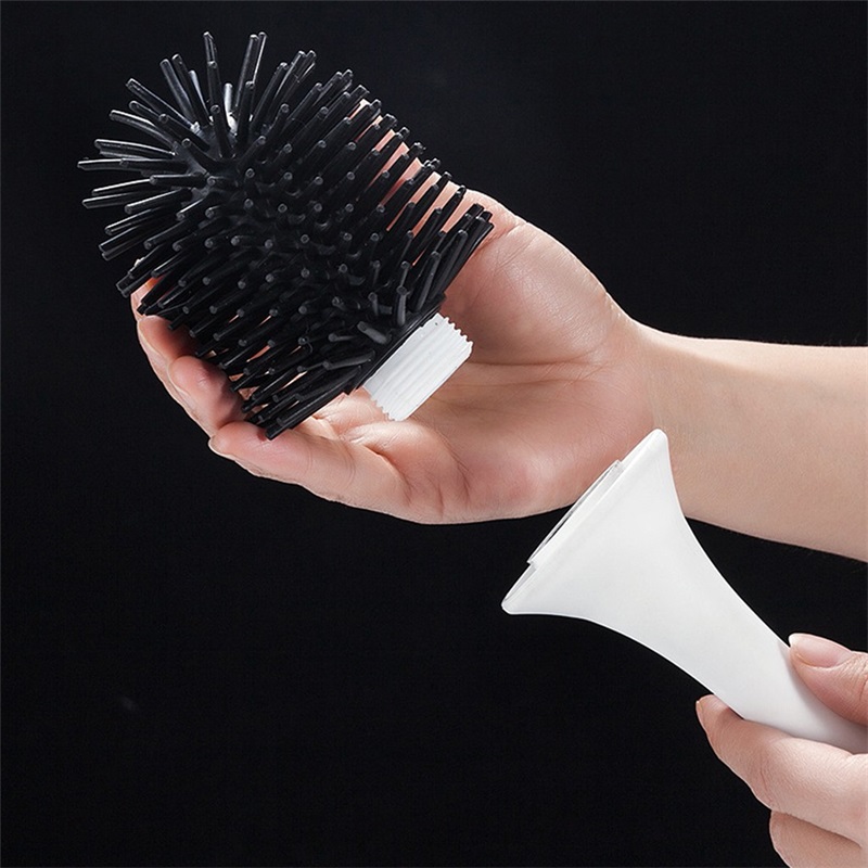 Toilet Rubber Brush Head Holder Cleaning Tool For Toilet Wall Hanging Standing Household Floor Cleaning Bathroom Accessories